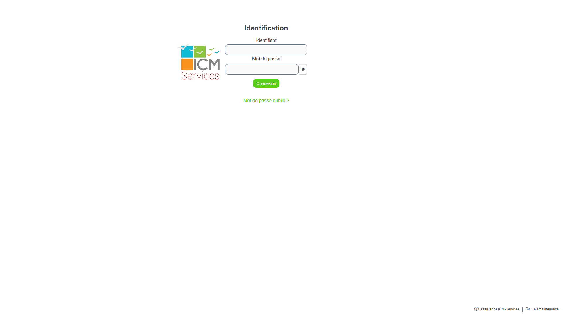 La page de connexion Newapp avec les champs identifiant, mot de passe et le lien "Mot de passe oublié ?"